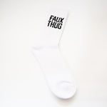 STACKED LOGO SOCK WHITE (mid length)