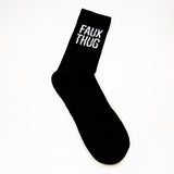 STACKED LOGO SOCK BLACK (mid length)