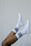 STACKED LOGO SOCK WHITE (mid length)