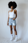 WOMEN BLUE DENIM SHORTS